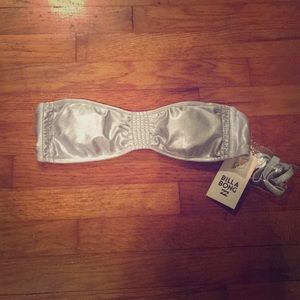 Billabong metallic silver bikini top